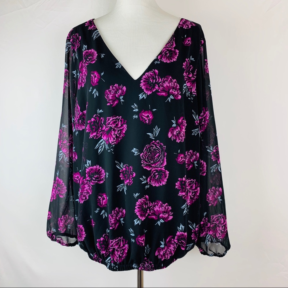 Torrid floral long sleeve blouse
